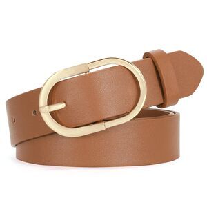 Women Faux Leather Chic Belts For Jeans Pants Fashion Ladies Belt Solid Color🐳